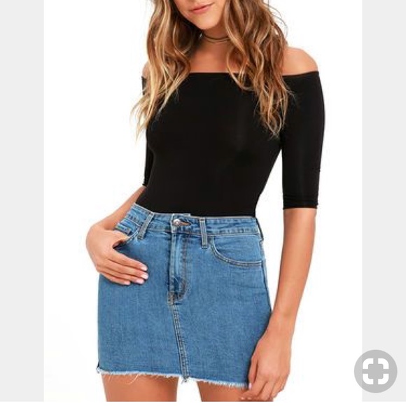 Lulus Pop & Lock It Denim Skirt Medium Wash Small - Picture 1 of 5